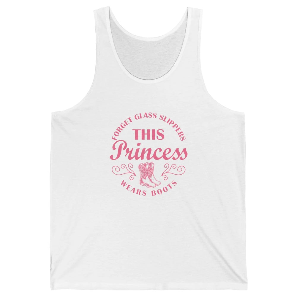 Princess Cowboy Boots Western Country Cowgirl Girls Rodeo Unisex Jersey Tank