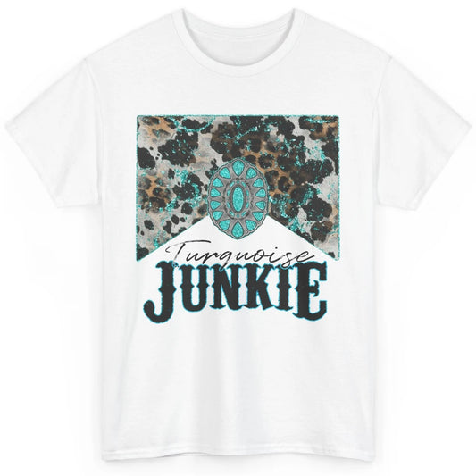 Retro Leopard Turquoise Junkie Gemstone Western Country Classic Unisex T-Shirt