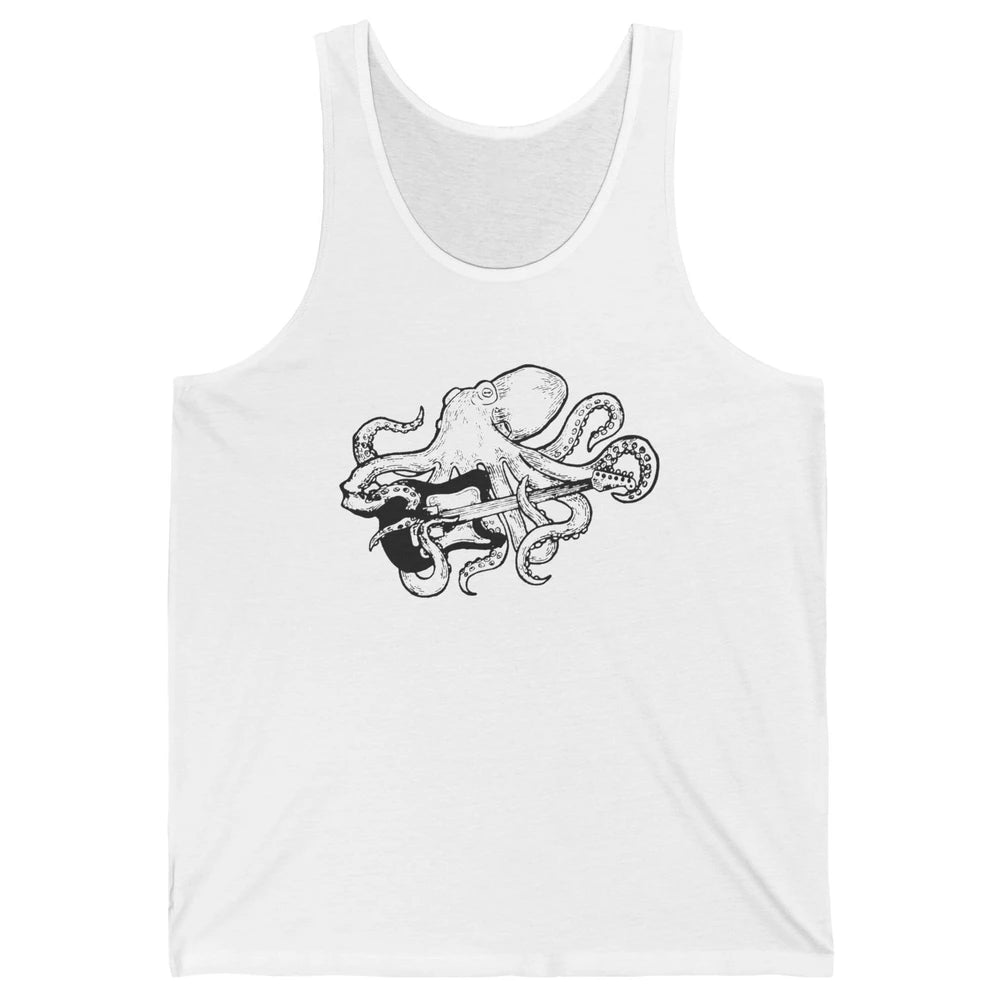 Retro Octopus Electric Guitar Octopus Guitarist Musician Unisex Jersey Tank