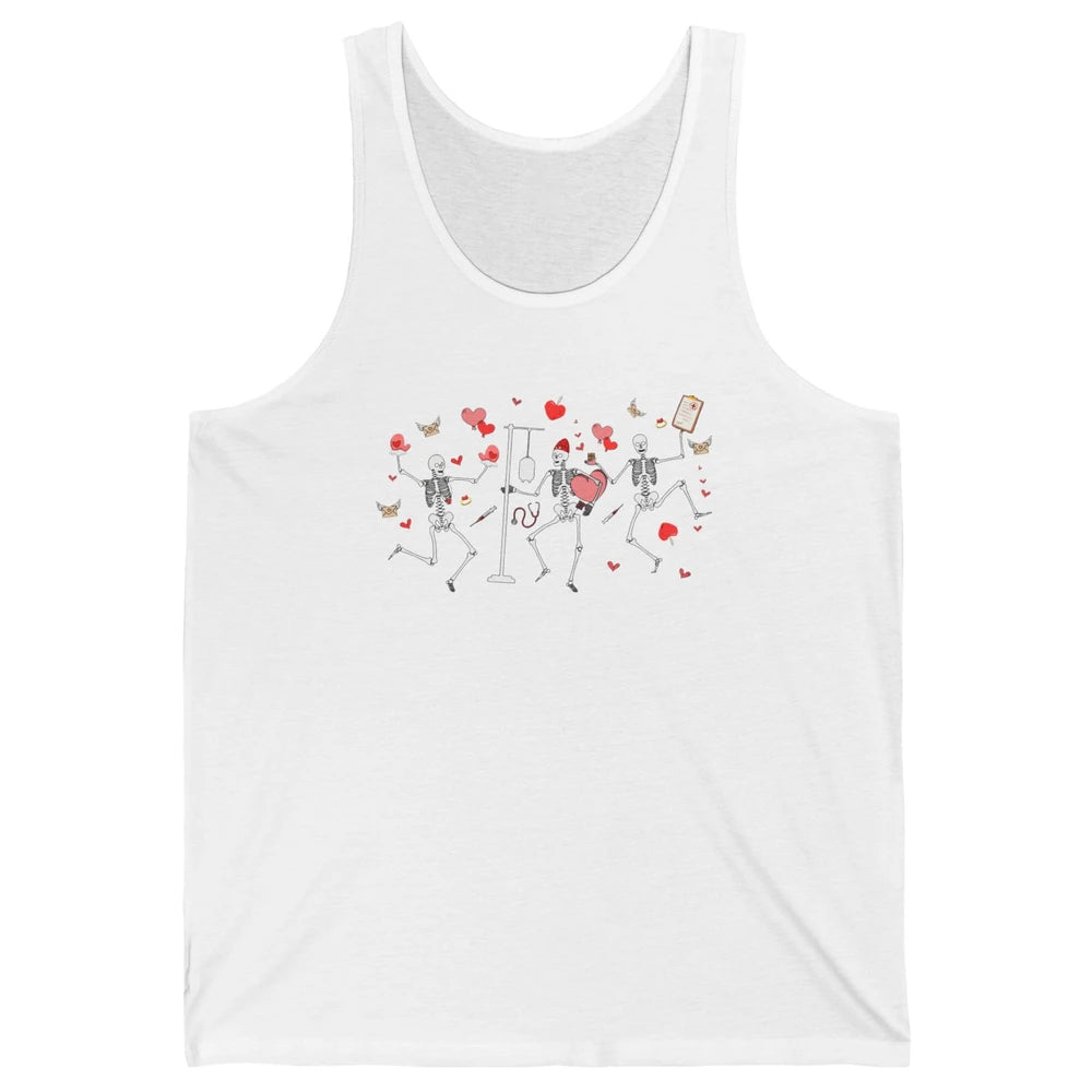 Nurse Skeleton Dance Roses Are Red Inside I'm Dead Valentine Unisex Jersey Tank