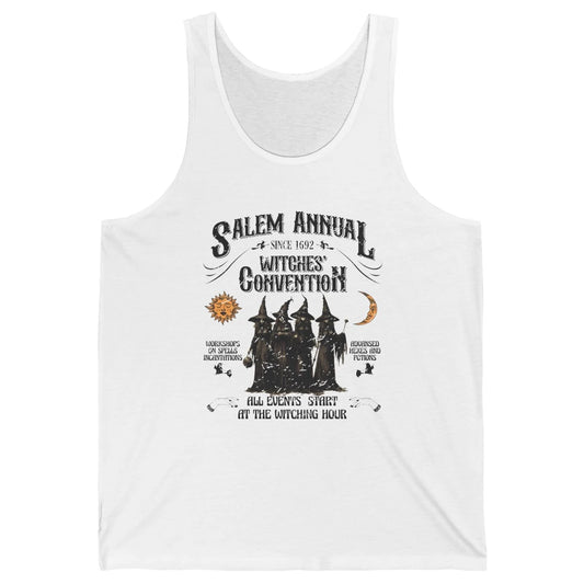 Retro Salem Annual Witches Convention Halloween Witch Magic Unisex Jersey Tank