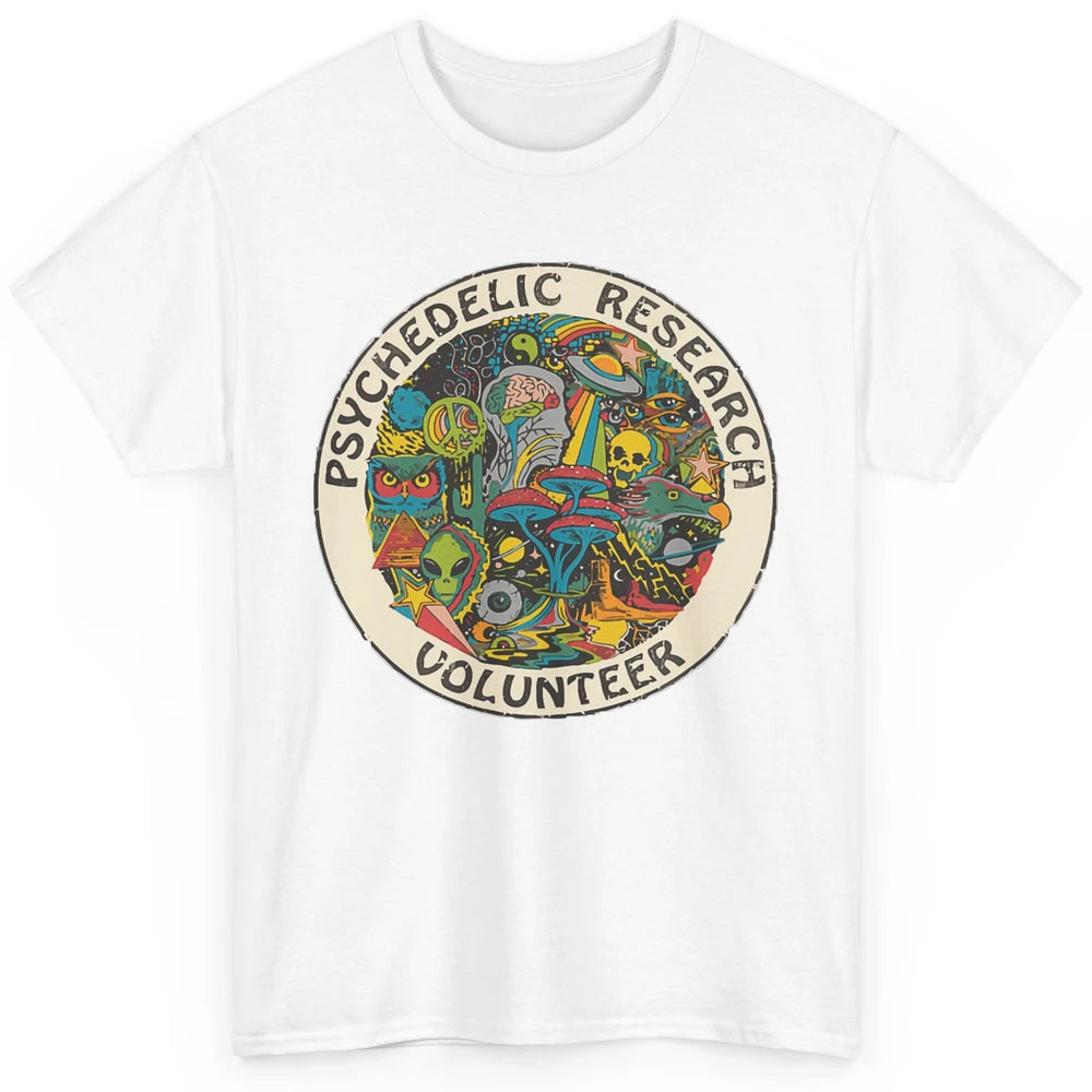Retro Design Research Volunteer Psychedelic Mushroom Vintage Classic Unisex T-Shirt