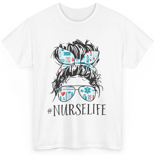 Nurse Life Messy Hair Bun Registered Nursing Student Gift Classic Unisex T-Shirt