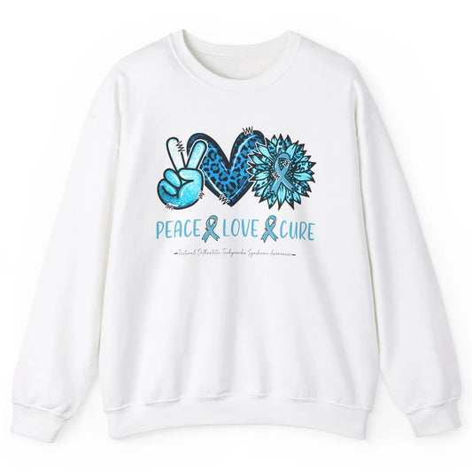 POTS Postural Orthostatic Tachycardia Peace Love Cure Unisex Crewneck Sweatshirt