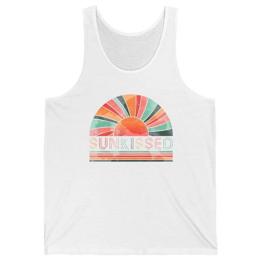 Retro Rainbow Sunkissed Summer Beach Life Vintage Boho Unisex Jersey Tank