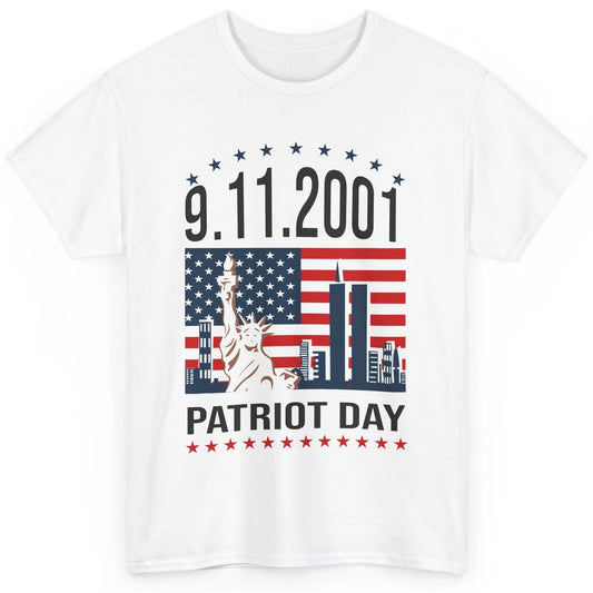 Never Forget 9-11-2001 American Flag Patriotic Memorial Day Classic Unisex T-Shirt