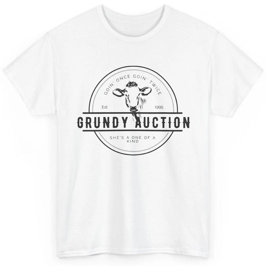 Retro Cow Cattle Grundy County Auction Western Country Farm Classic Unisex T-Shirt