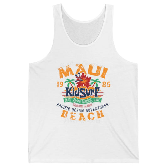 Retro Maui Island 1986 Hawaii Kid Surfing Pacific Paradise Unisex Jersey Tank