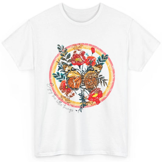 Retro Enjoy Things Butterfly Flower Mental Health Leopard Classic Unisex T-Shirt