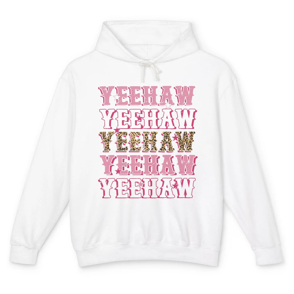 Retro Leopard Yeehaw Western Country Cowboy Cowgirl Costume Unisex Lightweight Hoodie