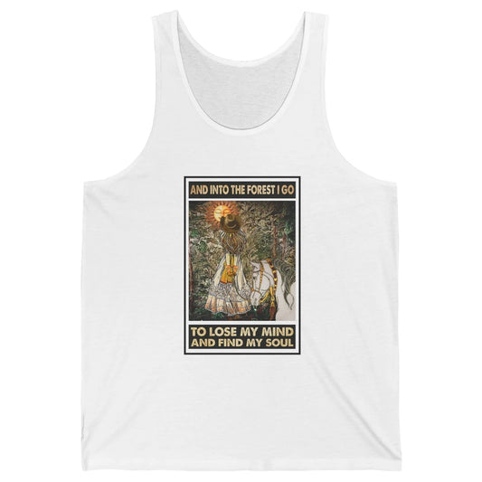 Retro Cowgirl Into Forest I Go Peace Hippie Girl Horse Lover Unisex Jersey Tank