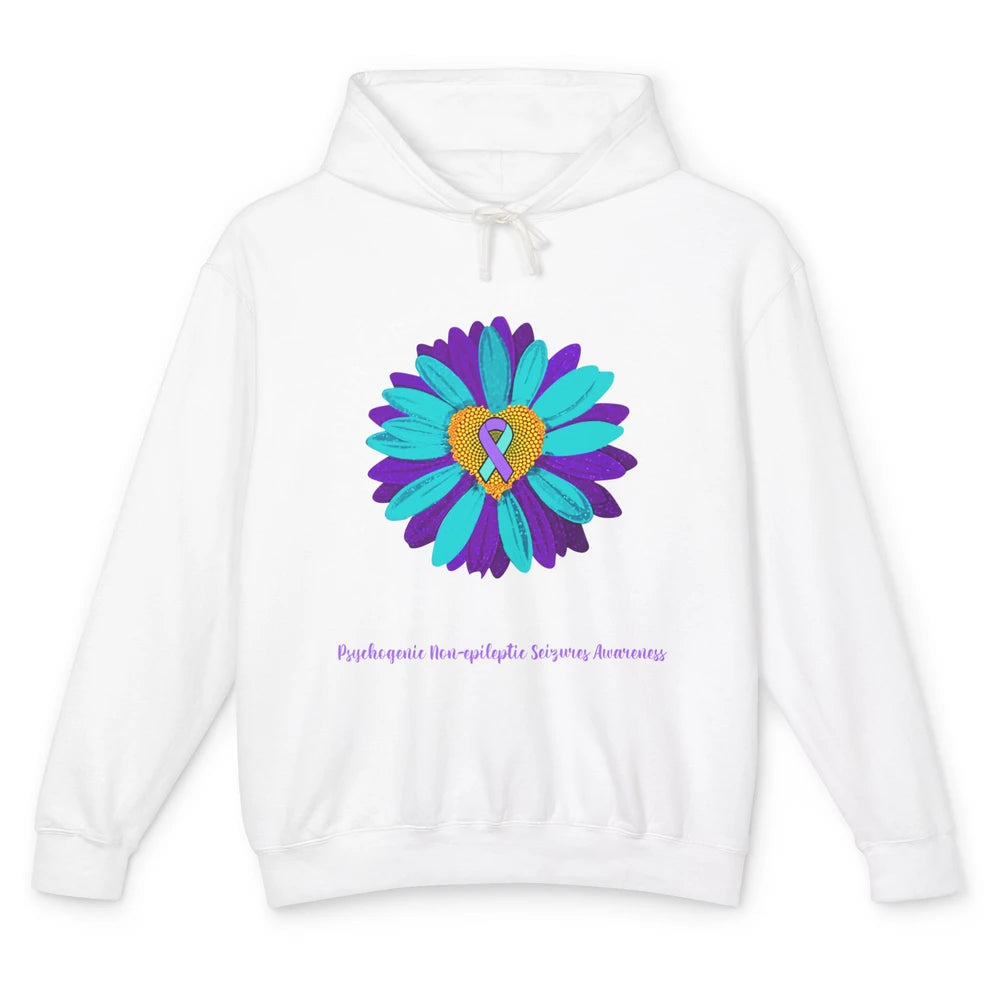 PNES Awareness Purple Teal Ribbon Sunflower Be Kind Unisex Lightweight Hoodie
