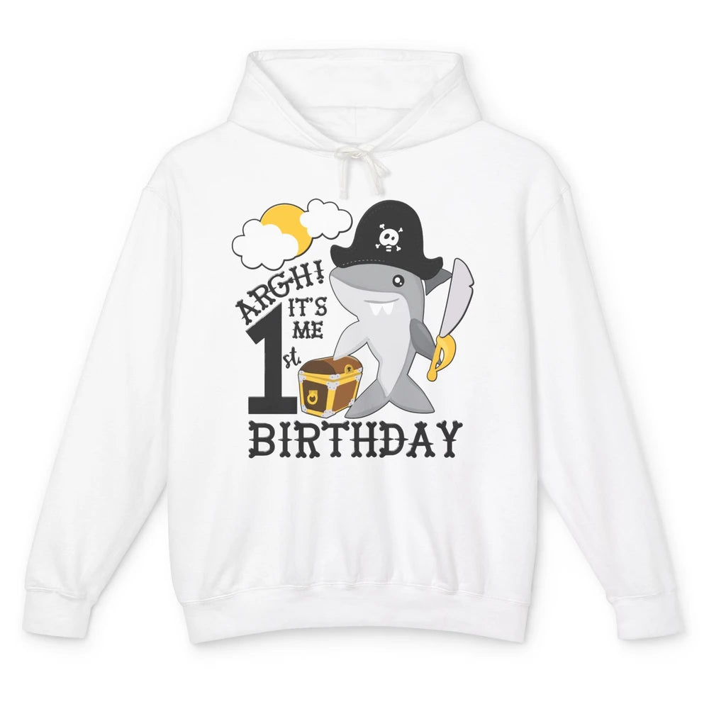 Pirate Shark 1st Birthday Party 1st Birthday Boy Girl Gift Unisex Lightweight Hoodie