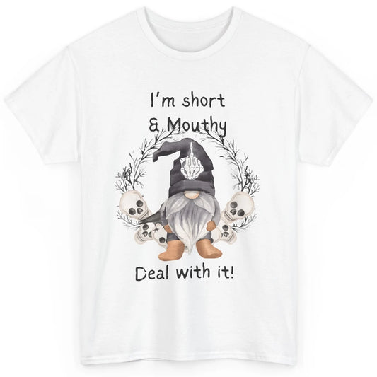 Retro Black Gnome Halloween I'm Short And Mouthy Gnome Skull Classic Unisex T-Shirt