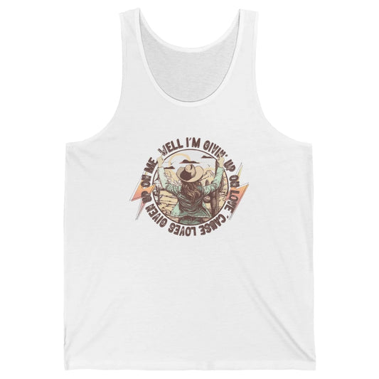 Retro Desert Cowgirl I'm Giving Up On Love Western Country Unisex Jersey Tank