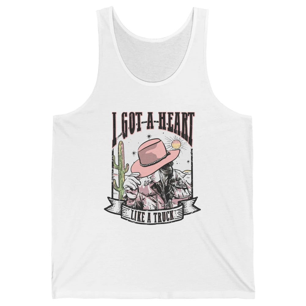 Retro Desert Cowgirl I Got A Heart Like A Truck Western Unisex Jersey Tank