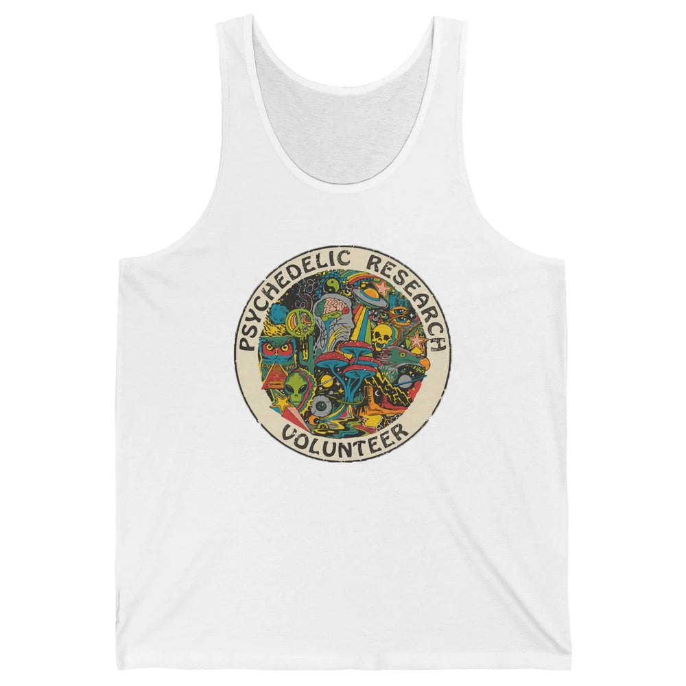 Retro Design Research Volunteer Psychedelic Mushroom Vintage Unisex Jersey Tank