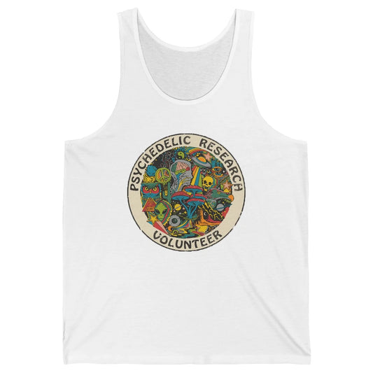Retro Design Research Volunteer Psychedelic Mushroom Vintage Unisex Jersey Tank