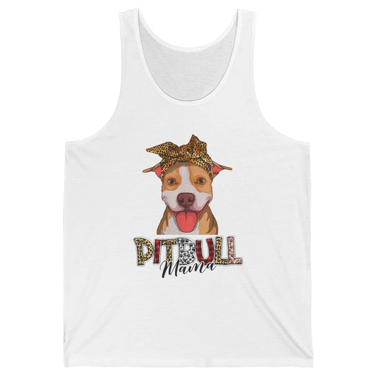 Cute Pitbull Mama Leopard Mothers Day Funny Pittie Women Dog Unisex Jersey Tank