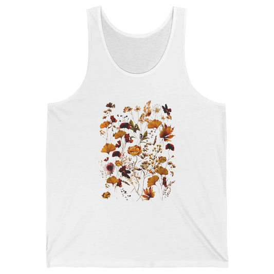 Pressed Flowers Plant Botanical Garden Wildflower Vintage Unisex Jersey Tank