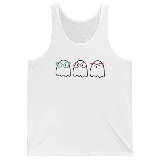 Cute Little Ghosts Glasses Optometrist Halloween Optician Unisex Jersey Tank