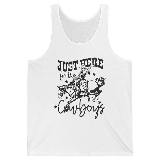 Retro Just Here For The Cowboys  Western Country Cowgirl Unisex Jersey Tank