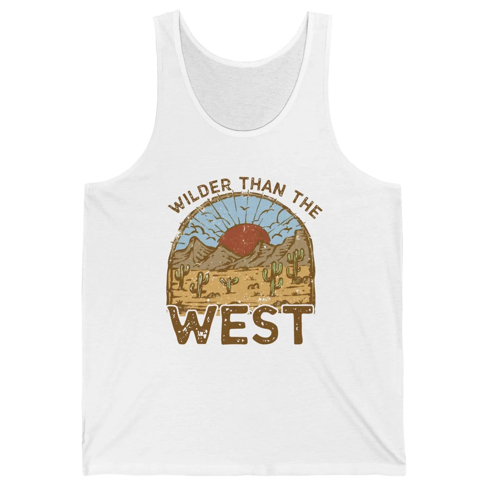 Retro Desert Sunrise Wilder Than The West Western Country Unisex Jersey Tank