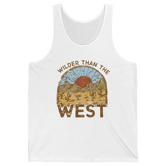 Retro Desert Sunrise Wilder Than The West Western Country Unisex Jersey Tank