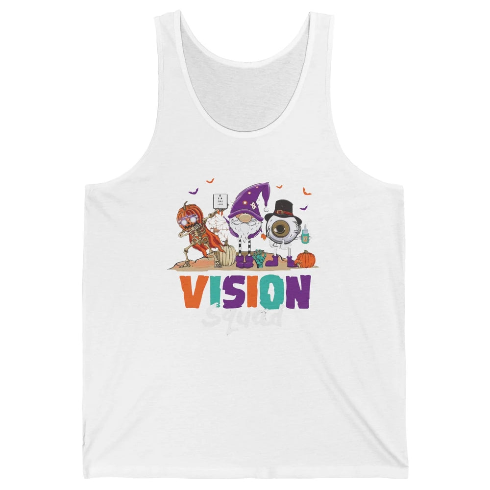 Optometrist Halloween Vision Squad Gnome Pumpkin Optician Unisex Jersey Tank
