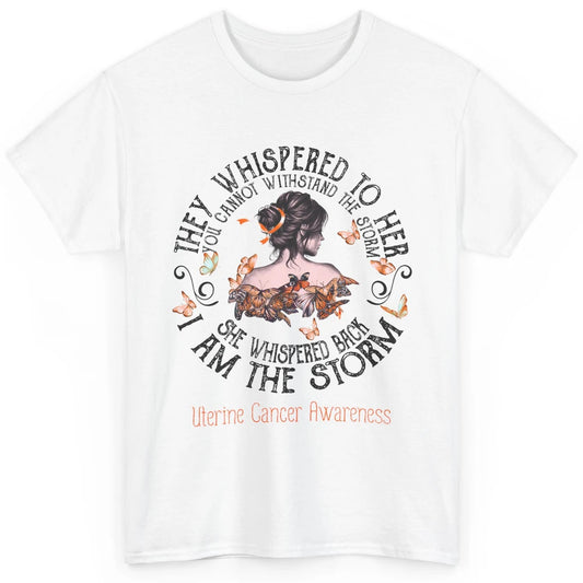 Peach The Storm Strong Woman Uterine Cancer Month Warrior Classic Unisex T-Shirt