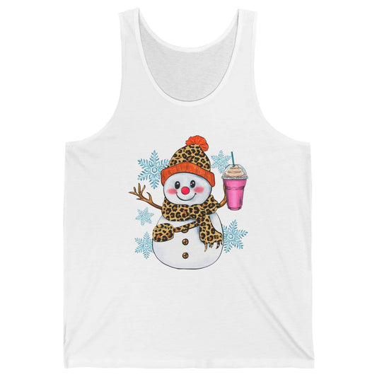 Retro Leopard Christmas Bougie Snowman Boojee Winter Holiday Unisex Jersey Tank
