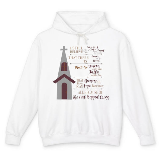 Retro Christian Faith Cross I Still Believe In Amazing Grace Unisex Lightweight Hoodie