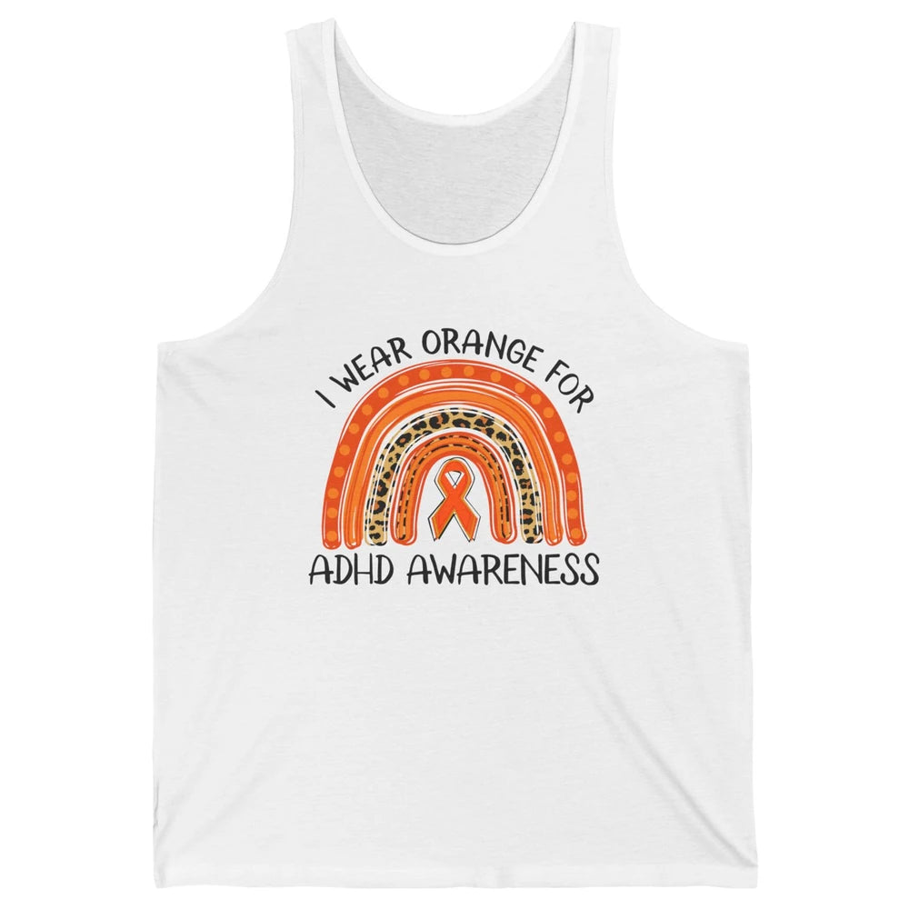 ADHD Awareness Month I Wear Orange For ADHD Rainbow Ribbon Unisex Jersey Tank