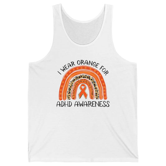 ADHD Awareness Month I Wear Orange For ADHD Rainbow Ribbon Unisex Jersey Tank