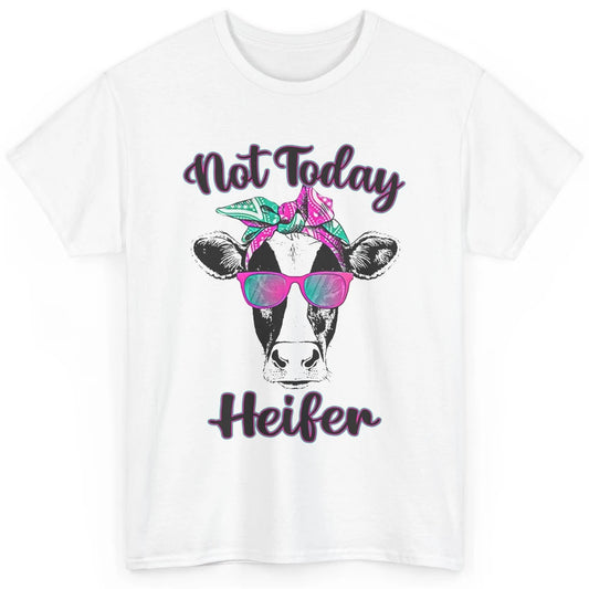 Not Today Heifer Funny Cow With Glasses Bandana Heifer Lover Classic Unisex T-Shirt