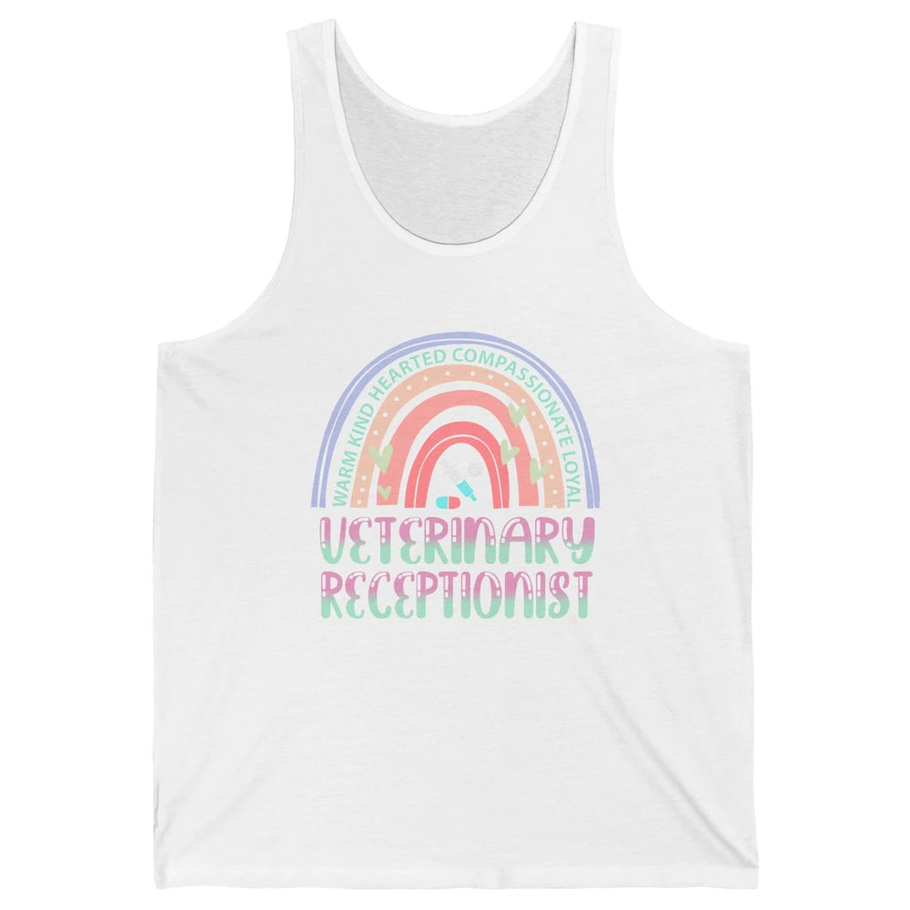 Pink Rainbow Veterinarian Receptionist Dog Recue Dog Mom Unisex Jersey Tank