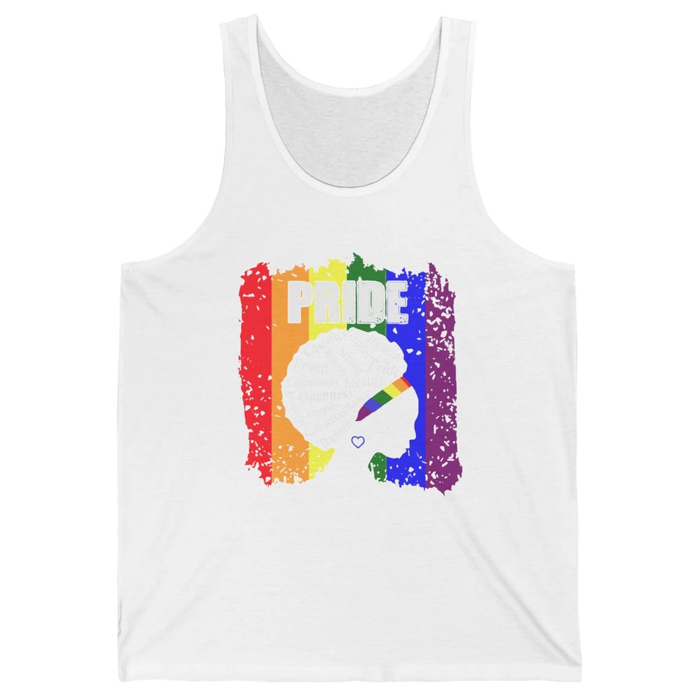 Proud Afro Girl Gay Pride Month Equality Unisex Jersey Tank