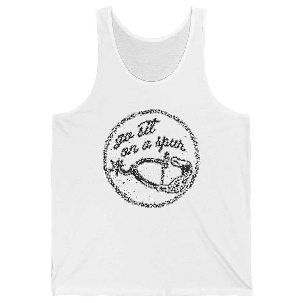 Retro Horse Saddle Go Sit on A Spur Western Country Cowboy Unisex Jersey Tank