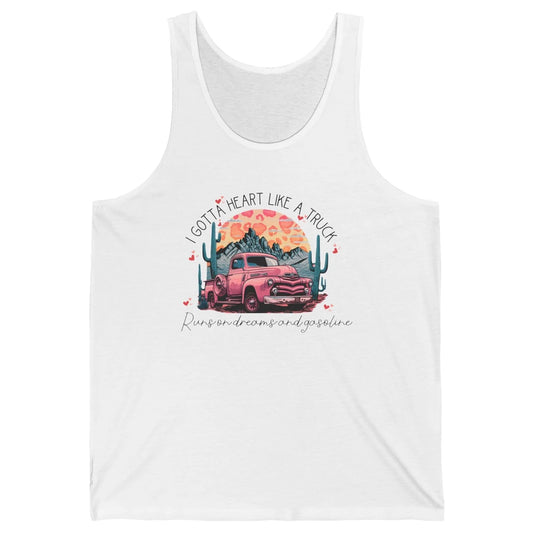 Retro Desert Cactus Got A Heart Like Truck Western Valentine Unisex Jersey Tank