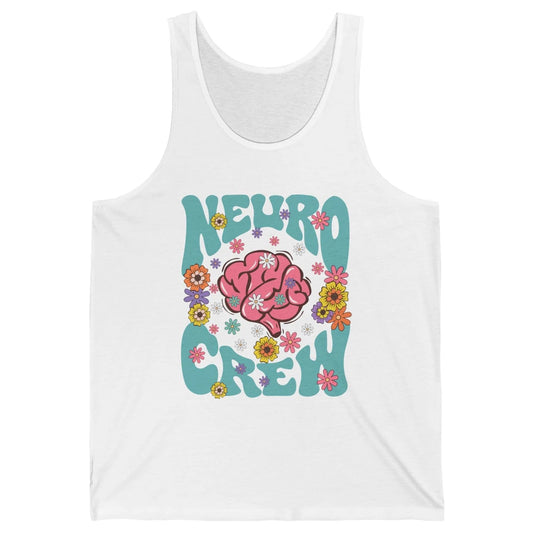 Retro Floral Neuro Crew Nurse Life Neurologist Neuroscience Unisex Jersey Tank