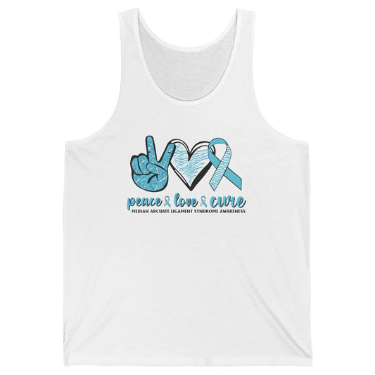 Median Arcuate Ligament Syndrome MALS Ribbon Peace Love Cure Unisex Jersey Tank