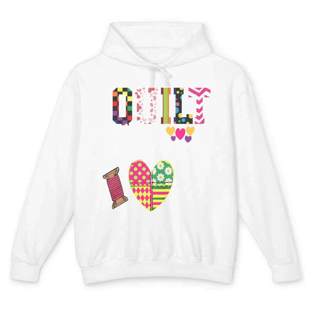 Retro Quilt Whisperer Quilting Life Sewing Life Quilt Lovers Unisex Lightweight Hoodie