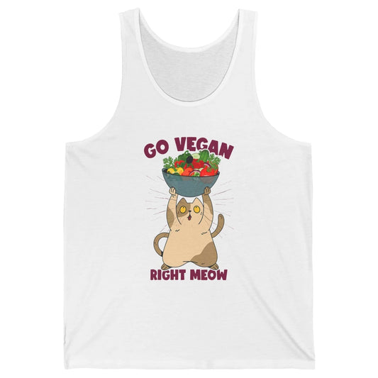 Funny Go Vegan Cat Plant Based Diet Animal Pet Vegetarian Unisex Jersey Tank