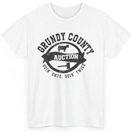 Retro Bull Skull Grundy County Auction Western Country Farm Classic Unisex T-Shirt