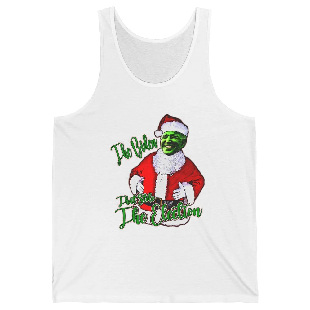 Funny Biden Stole The Election Anti Biden Liberals Christmas Unisex Jersey Tank