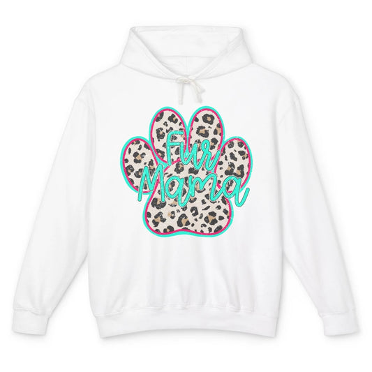 Retro Leopard Fur Mama Dog Paws Dog Mama Western Dog Mama Unisex Lightweight Hoodie
