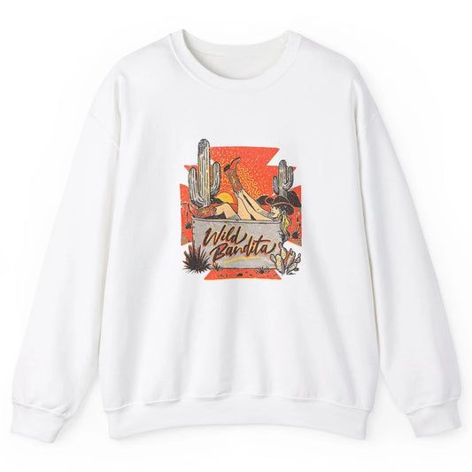 Retro Desert Cactus Cowgirl Hat Wild Bandita Cowboy Western Unisex Crewneck Sweatshirt