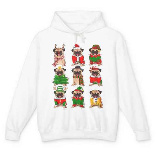 Pug Collection Christmas Santa Pug Dog Christmas Pugmas Unisex Lightweight Hoodie