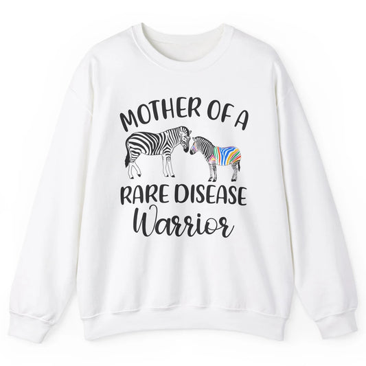 Mother Of A Rare Disease Warrior Zebra Rare Disease Mom Unisex Crewneck Sweatshirt