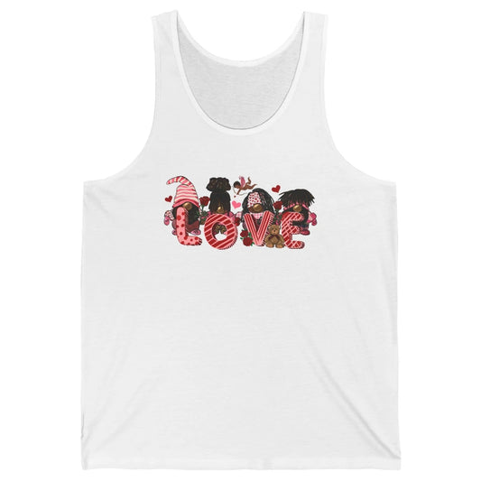 Afro Gnome Love Valentine African American Valentine's Day Unisex Jersey Tank